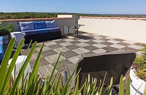 Saint-Pierre-la-Mer Villa | VISTA PANORÁMICA DE LA CASA / TECHO DE PONDS - MAR Y GARRIGUE-SIN VISA