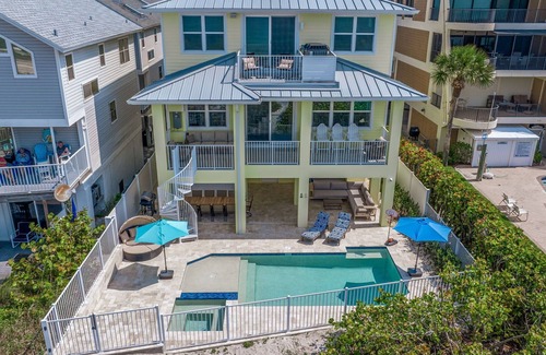 Indian Shores Casa | Beach Front Paradise is a Brand New Construction 7 Bedroom with POOL and Hot tub sleeps 18