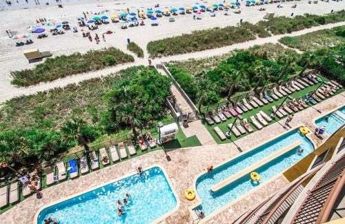 Myrtle Beach Condominio | BEACHFRONT ~ Luxury Hilton Resort~ 100+5 Stars! ~ Tiki Bar Lazy River 8th Floor
