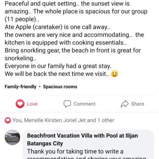 Batangas City Villa | Beachfront Vacation Villa with Infinity Pool