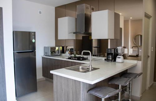 Monterrey Apartamento | Beautiful 2BR Apt, Gym, BBQ, A.C, Arena Mty