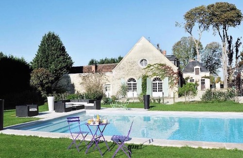 Saint-Maur Cabaña | Le Clos des Aubrys-Gîte-Baño Privado-Superior-Vista al Jardín