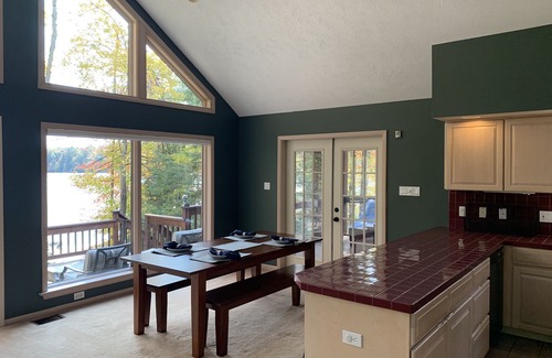 Pocono Pines Casa | Beautiful Lake Naomi Views: Lakefront w Private Beach, Fire Pit; NEW HOT TUB