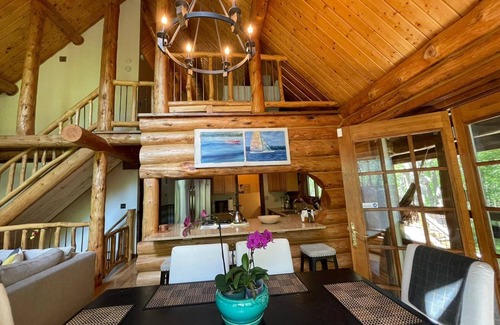 Lake Geneva Casa | Beautiful Log Cabin Retreat on 6 Acres of Forest Only 10 Minutes to Lake Geneva.