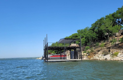 Lake Bridgeport Casa | Best Location! Private Dock, Arcade, Spectacular Views, Game Room, Media Room, Firepit! The Lookout