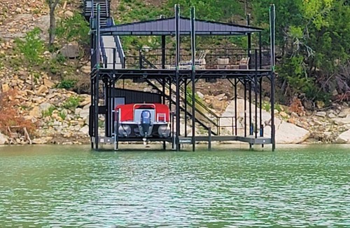 Lake Bridgeport Casa | Best Location! Private Dock, Arcade, Spectacular Views, Game Room, Media Room, Firepit! The Lookout