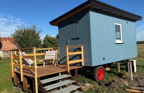 Stuhren Otro | Blauer Wagen im Grünen