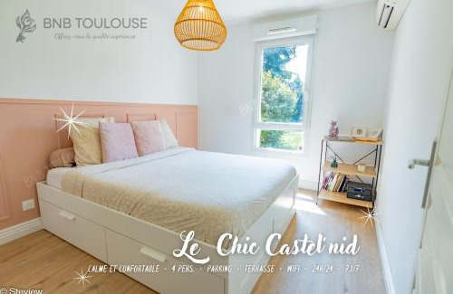 Castelnau-d'Estretefonds Apartamento | BNB TOULOUSE - Le Chic Castel'nid - Clim - Parking - Terrasse - WiFi