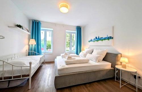 Andreasvorstadt Apartamento | BohnApartments - Altstadtoase - Balkon und Garten - WLAN