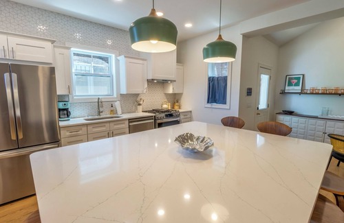 Michigan City Casa | Bold & Fun Getaway Steps from Train & Beach