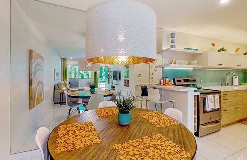Racquet Club West Condominio | Bright & modern dog-friendly oasis with pool, tennis courts, balcony, & A/C