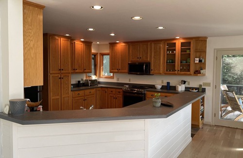 Robbinsville Casa | Bright,Modern Lakefront Home - Private Swimming Cove , Pontoon rental available