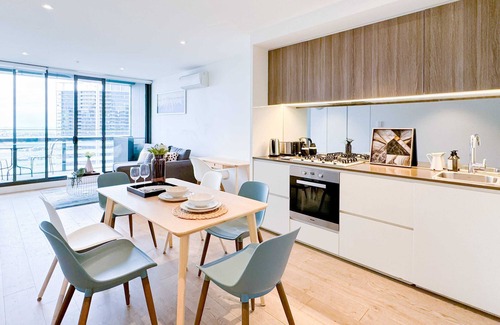 Docklands Apartamento | Brillante Victoria Harbour Waterfront en CBD con piscina y gimnasio y tranvías gratuitos