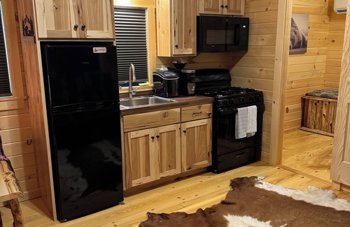 Moodys Cabina | Cabin in The Trees. A true log cabin overlooking a beautiful crystal clear creek
