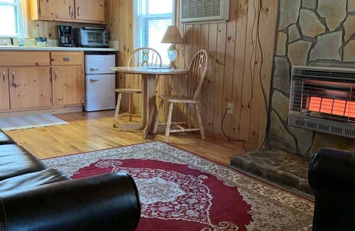 Rabun Gap Cabina | Cabin on a hillside overlooking beautiful Valley Springs Lake pet friendly (dog)