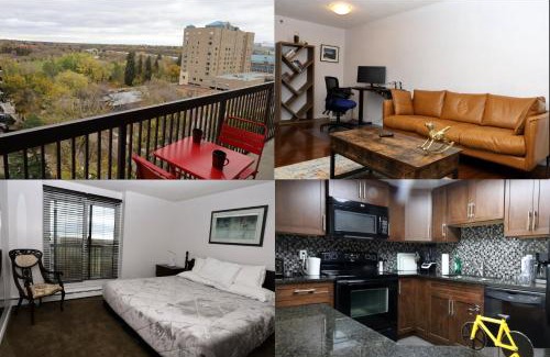 Saskatoon Downtown Apartamento | Cambridge 2 BR king gym Near Uni RUH City H