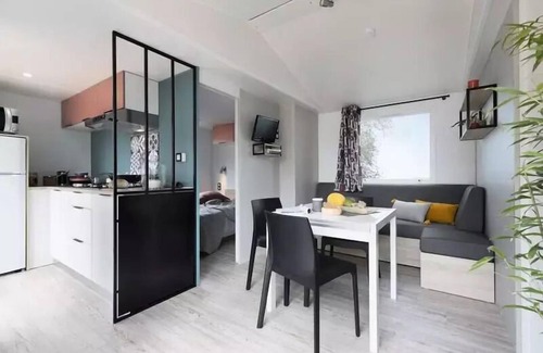 Saint-Rome-de-Tarn Casa | Camping de la Cascade **** - Super Cordelia AIR-CONDITIONED Mobil Home 32m² PANORAMIC VIEW! - 3 CH - Television (Friday/Friday in July and August) 6 people