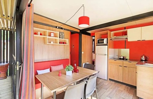 Saint-Leger-de-Fougeret Chalet De Esquí | Camping LA FOUGERAIE * - Panoramic Chalet Pilotis - 2 bedrooms 5 people
