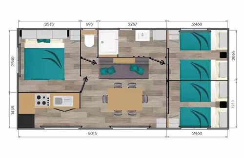 Auphelle Casa | Camping Paradis les 2 Îles - Mobile home Eden 4 rooms 6 people Air-conditioned