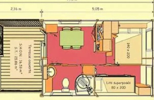 Licques Chalet De Esquí | Camping Pommiers Des 3 Pays**** - Chalet Tonga 3 Rooms 4 People