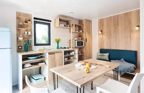 Quettehou Casa | Campsite Le Rivage **** - Mobil home Cabane with bathroom - 2 bedrooms - 4 people