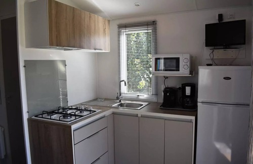 Le Grez Casa | Campsite Les Tournesols *** - Mobil home Panama 32m2 (23m2 +9m2 terrace) - 2 bedrooms 4 people