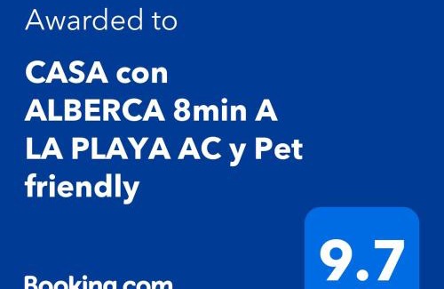 Las Jarretaderas Apartamento | CASA con ALBERCA 8min A LA PLAYA AC y Pet friendly