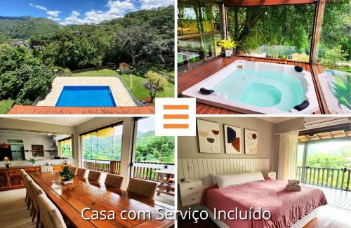 Itaipava Casa | Casa Feliz: serviço, hidro aquecida, piscina