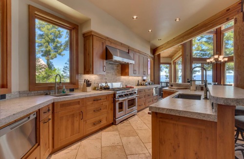 Tahoe Woods Casa | Cathedral Lakefront by Tahoe Getaways - 6 BR Estate w Pier, Buoy and Pool Table