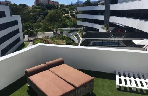 Estepona Apartamento | central bright apartment, community pool and own private pool on splendid terrace, garage, beach 900m, mountains 200m
