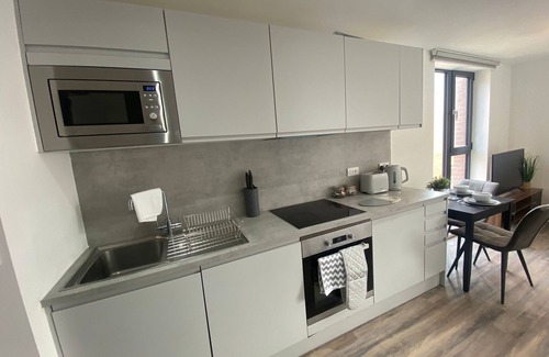 Sheffield Apartamento | Apartamento-Premium-Baño con ducha-Vista a la Ciudad