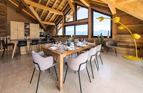 La Toussuire Chalet De Esquí | Chalet auf den Pisten mit Sauna und Aiguilles d'Arves Blick