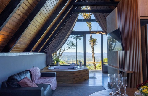 Sao Bento do Sul Chalet De Esquí | Chalet in the mountains Hidro Fireplace Sensational view
