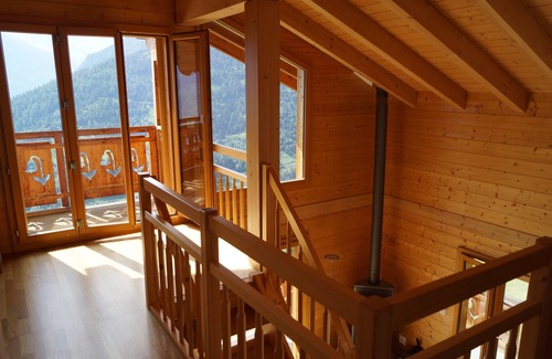 Heremence Chalet De Esquí | Chalet con vista panorámica al sol, terraza, sauna, dominio 4 valles y senderos