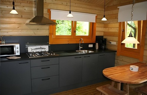 Zoutkamp Chalet De Esquí | Chalet the Kingfisher on small nature campsite 't Ol Gat