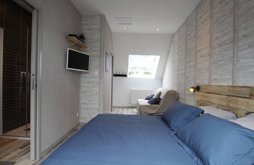 Auderville Cama Y Desayuno | Chambre Au gré du Vent"1 lit de 180 + Possibilité de BZ 2places