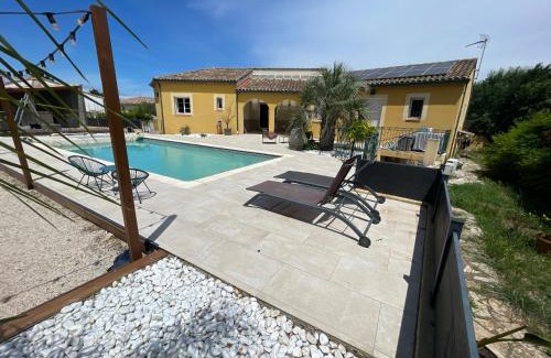 Lieuran-les-Beziers Casa | Chambre indépendante 25 m2 au calme avec piscine et terrain de pétanque