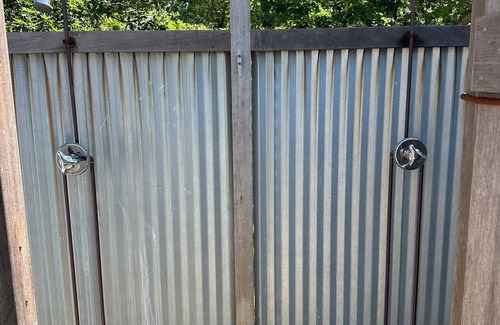 Edgartown Cabaña | Chappy Cottage designed for the vacationer. Patio, outdoor shower, grill