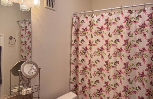 Cypress Casa | Charming bedroom with private bathroom in Cypress, California with AC, Internet