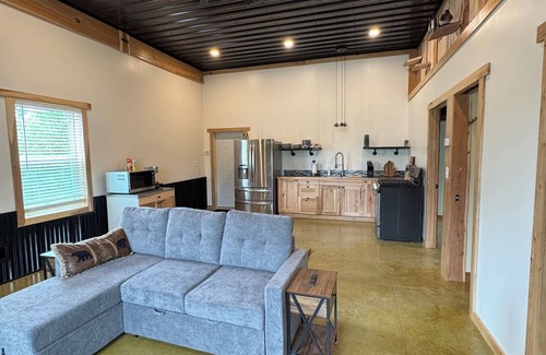Benzonia Casa | Charming 2-bedroom barndominimum in pleasant Benzonia in the woods.
