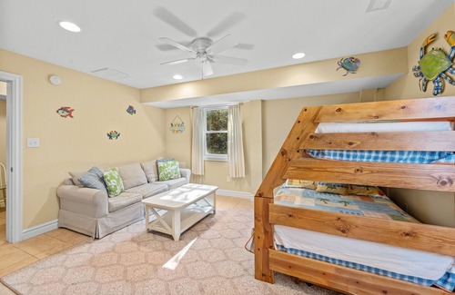 Southern Shores Casa | Charming home with wraparound balcony, central AC, full kitchen, & W/D