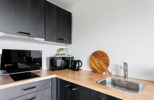 Gasselte Casa | Charming tiny house with a deck by the water. Relax, enjoy nature near ’t Nije Hemelriek and unwind – from sipping cappuccino in the sun to stargazing by the firepit.