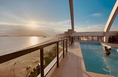 Boqueirao Apartamento | Charmoso flat com vista mar, piscina e wi fi!