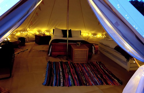 Saltburn-by-the-Sea Cabina | Chestnut 6m xl Bell Tent, log Burner, nr Whitby