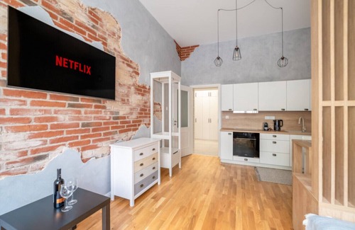 Nove Mesto Apartamento | Chic Brick Suite in Historic City