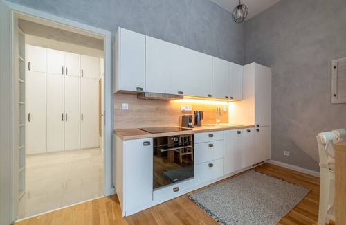 Nove Mesto Apartamento | Chic Brick Suite in Historic City