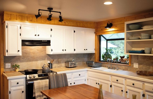 Bass Lake Cabina | chic old style cabin, forest suite & dome lake front. Private beach and own dock