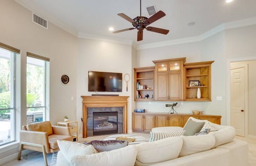 Tomball Villa | Chic Texas Escape w/ Pool, Grill & Home Theater!