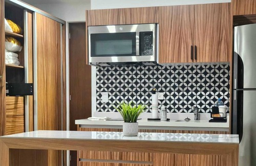Tohoku Apartamento | Chic Upper-Floor Condo with Rooftop Ocean Views Steps from Mamitas Beach 5th Ave