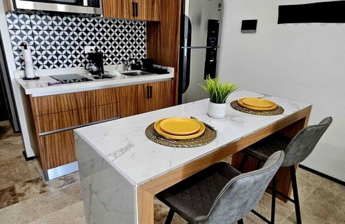 Tohoku Apartamento | Chic Upper-Floor Condo with Rooftop Ocean Views Steps from Mamitas Beach 5th Ave